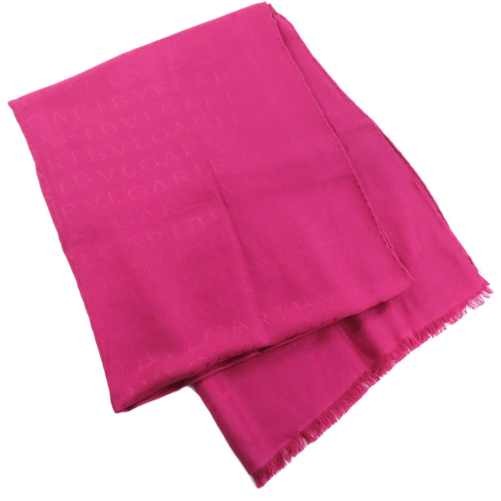 BVLGARI scarf silk pink Stole Logomania