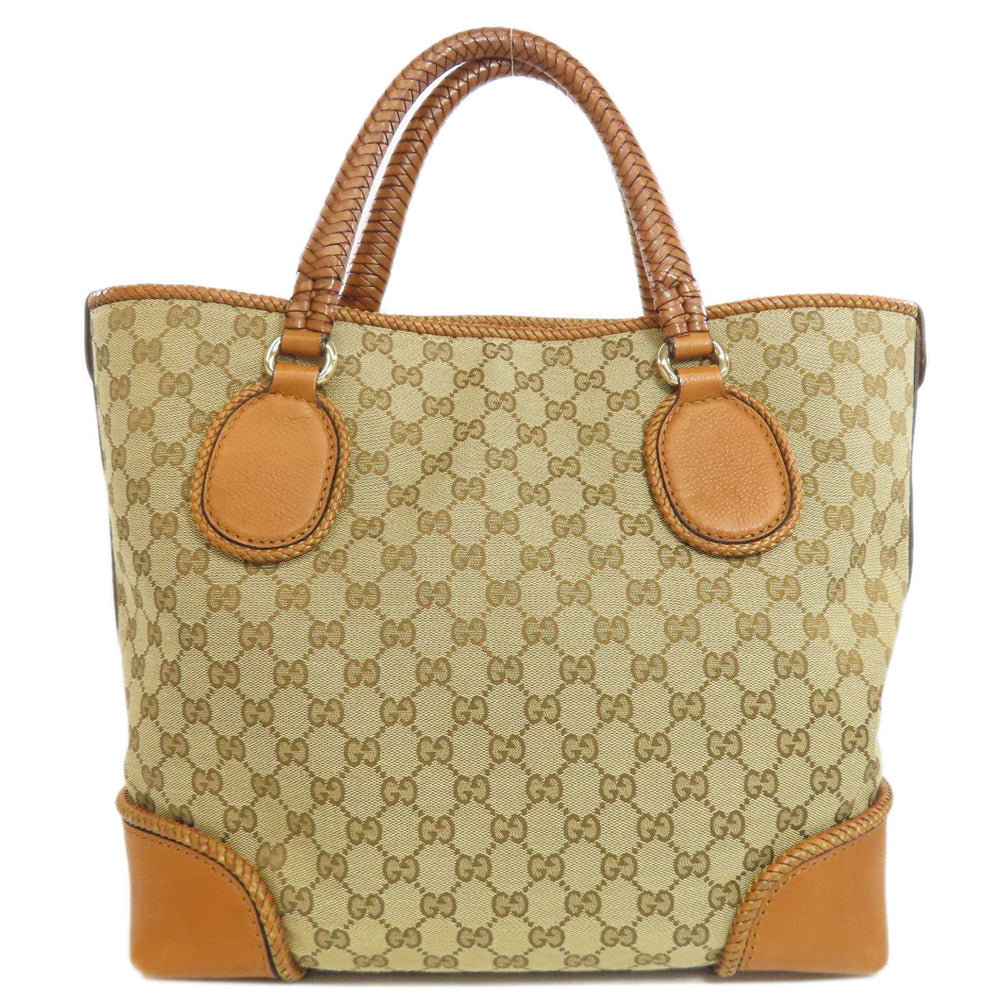 GUCCI Tote Bag 257023 canvas Brown GG Marrakech Women Used Authentic