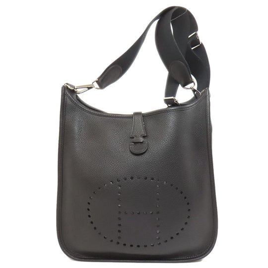 HERMES Shoulder Bag Taurillon Clemence black Evelyn 3 PM SilverMetal Women Used Authentic