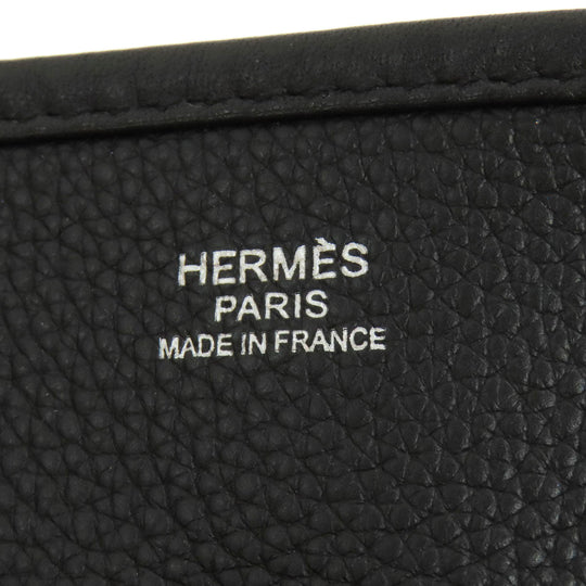 HERMES Shoulder Bag Taurillon Clemence black Evelyn 3 PM SilverMetal Women Used Authentic