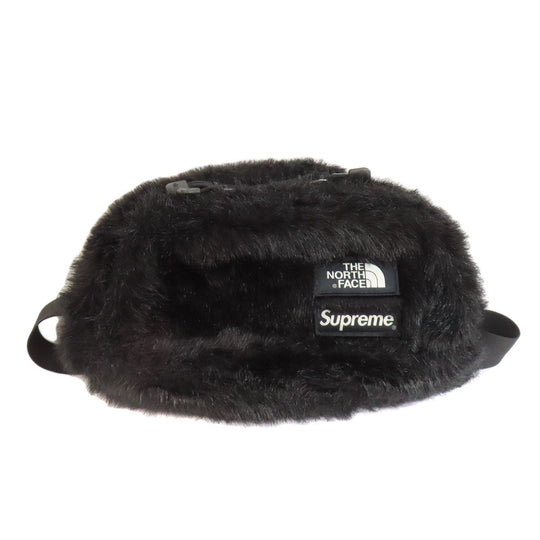 THE NORTH FACE Hip bag Nylon black Supreme collaboration fake fur Women Used Authentic