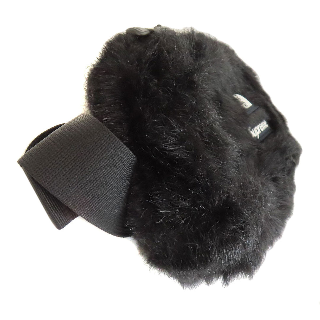 THE NORTH FACE Hip bag Nylon black Supreme collaboration fake fur Women Used Authentic