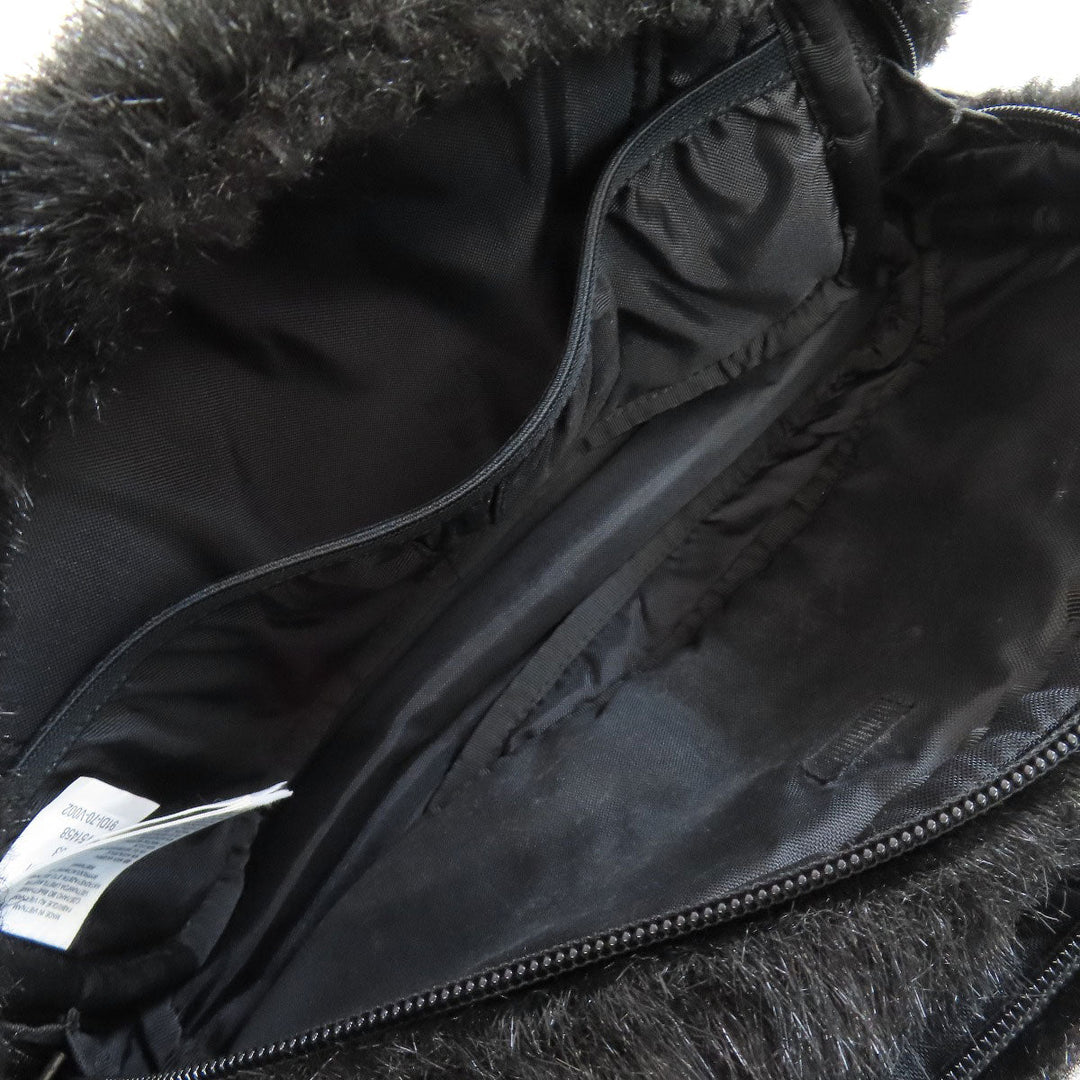 THE NORTH FACE Hip bag Nylon black Supreme collaboration fake fur Women Used Authentic