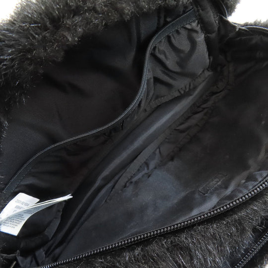 THE NORTH FACE Hip bag Nylon black Supreme collaboration fake fur Women Used Authentic