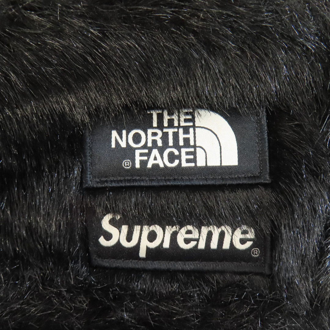THE NORTH FACE Hip bag Nylon black Supreme collaboration fake fur Women Used Authentic