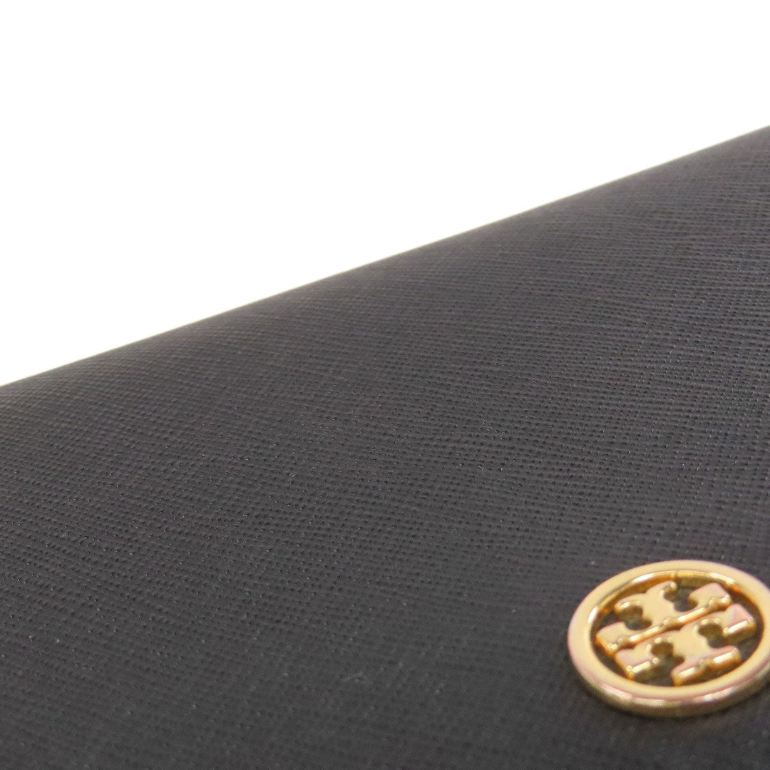 Tory Burch Long Wallet Purse PVC black Chain wallet Women Used Authentic