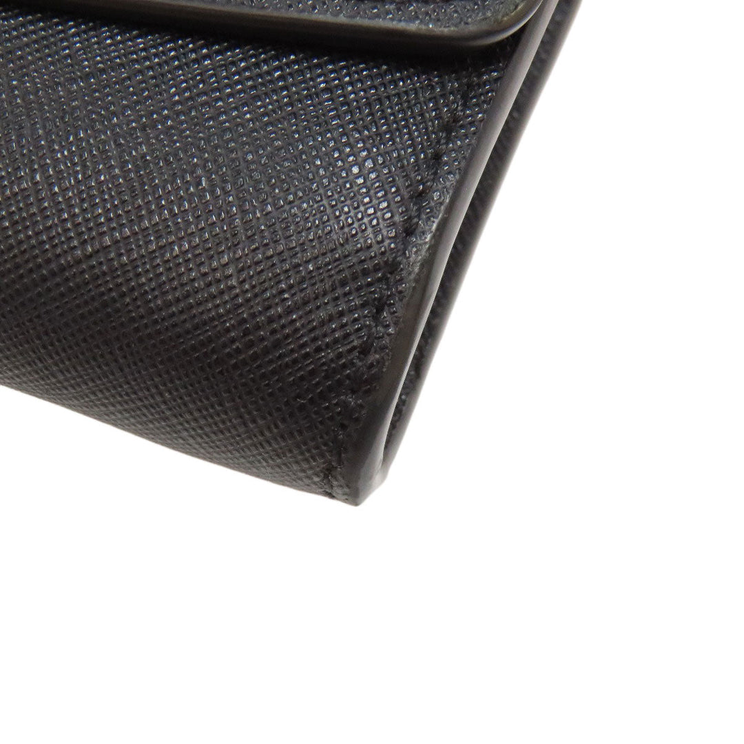 Tory Burch Long Wallet Purse PVC black Chain wallet Women Used Authentic
