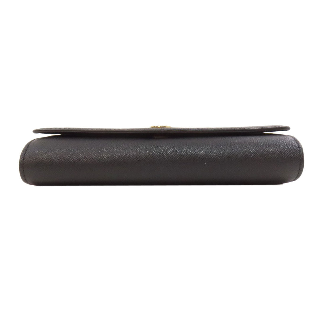Tory Burch Long Wallet Purse PVC black Chain wallet Women Used Authentic