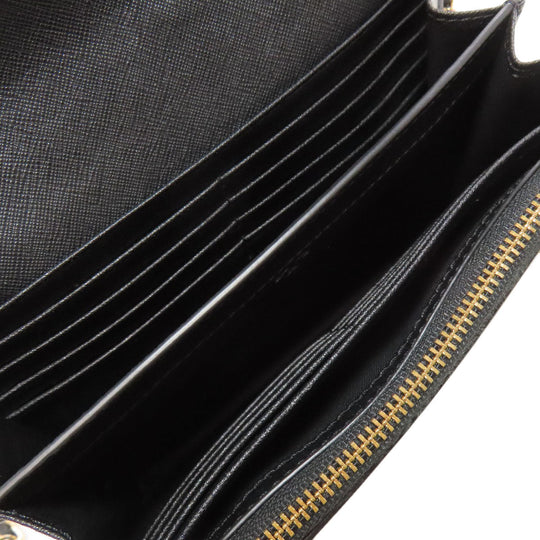 Tory Burch Long Wallet Purse PVC black Chain wallet Women Used Authentic