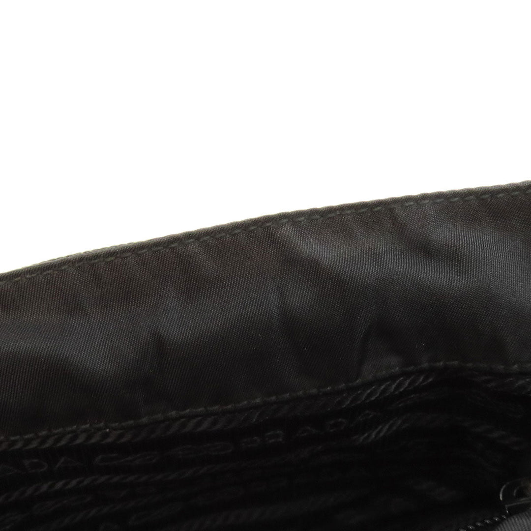 PRADA Shoulder Bag Nylon black logoMetal Women Used Authentic