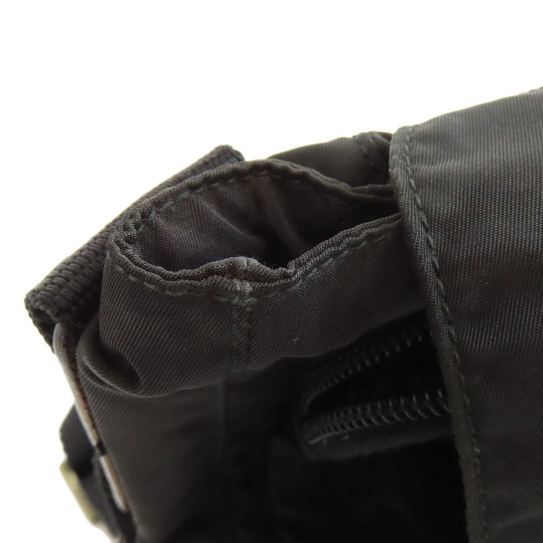 PRADA Shoulder Bag Nylon black logoMetal Women Used Authentic
