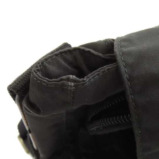 PRADA Shoulder Bag Nylon black logoMetal Women Used Authentic