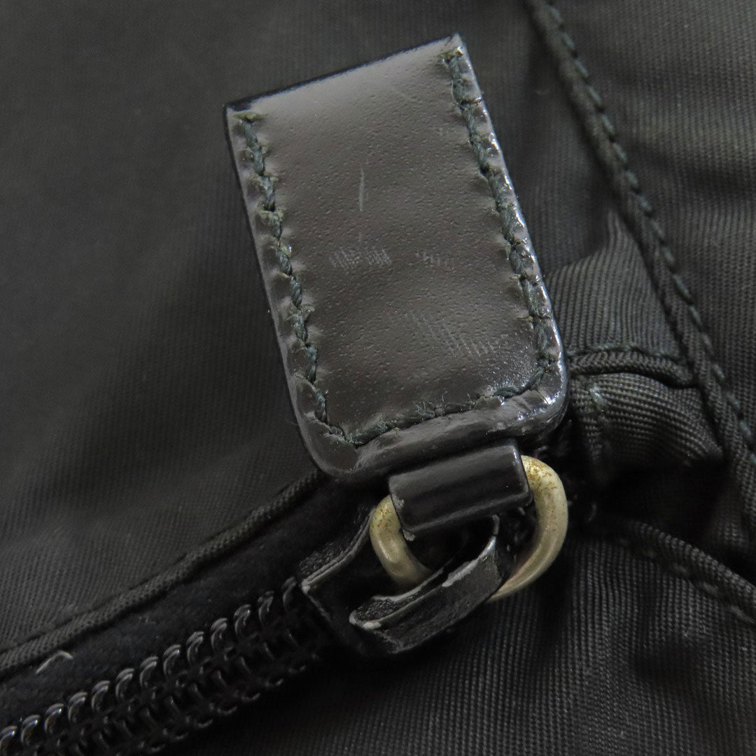 PRADA Shoulder Bag Nylon black logoMetal Women Used Authentic