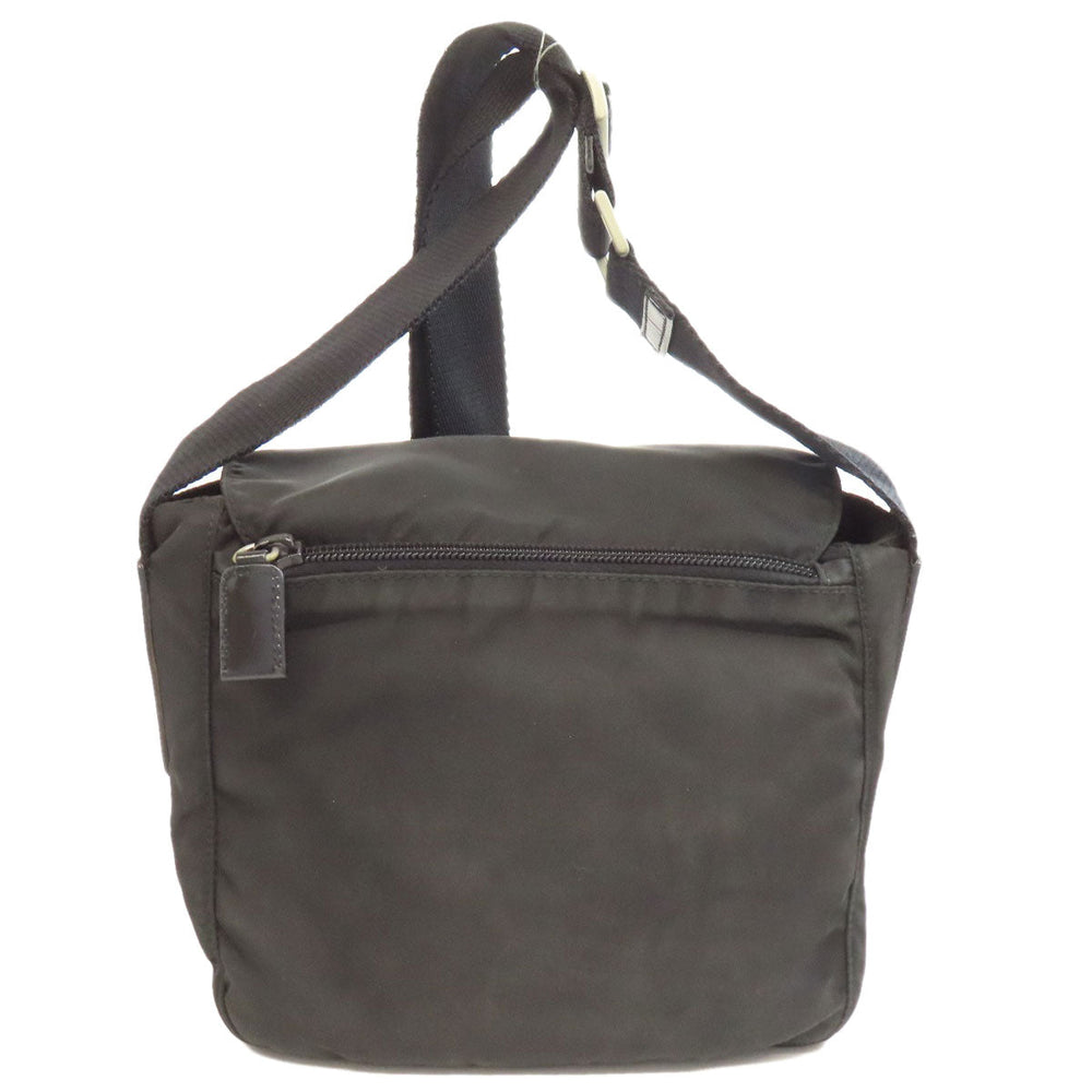PRADA Shoulder Bag Nylon black logoMetal Women Used Authentic