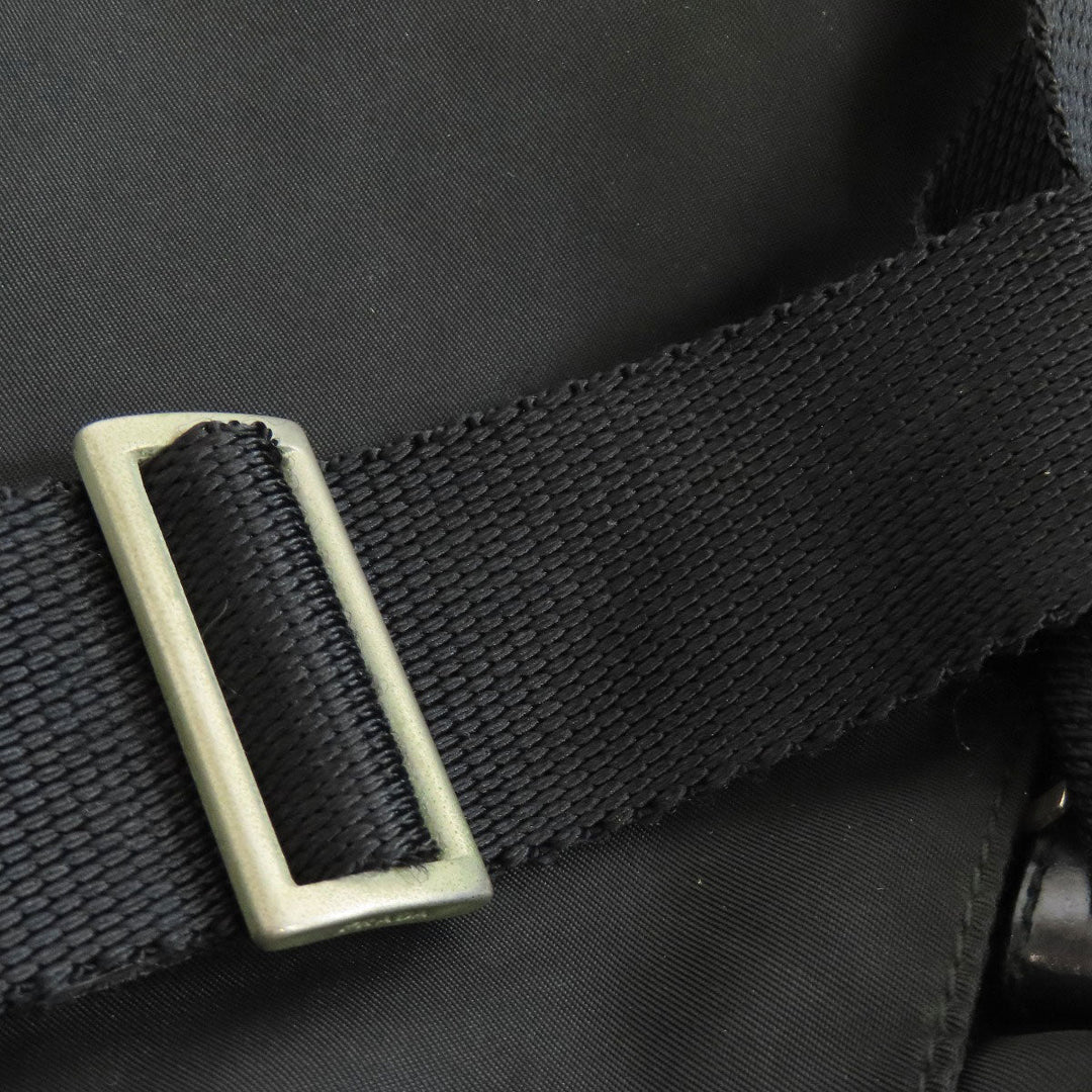 PRADA Shoulder Bag Nylon black logoMetal Women Used Authentic