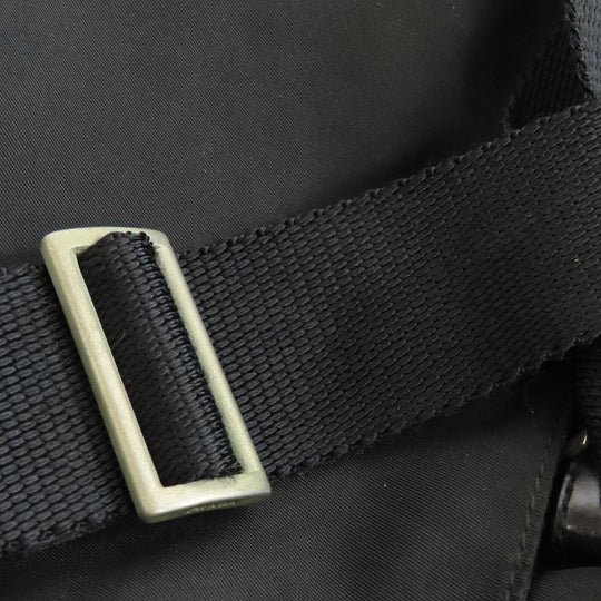 PRADA Shoulder Bag Nylon black logoMetal Women Used Authentic