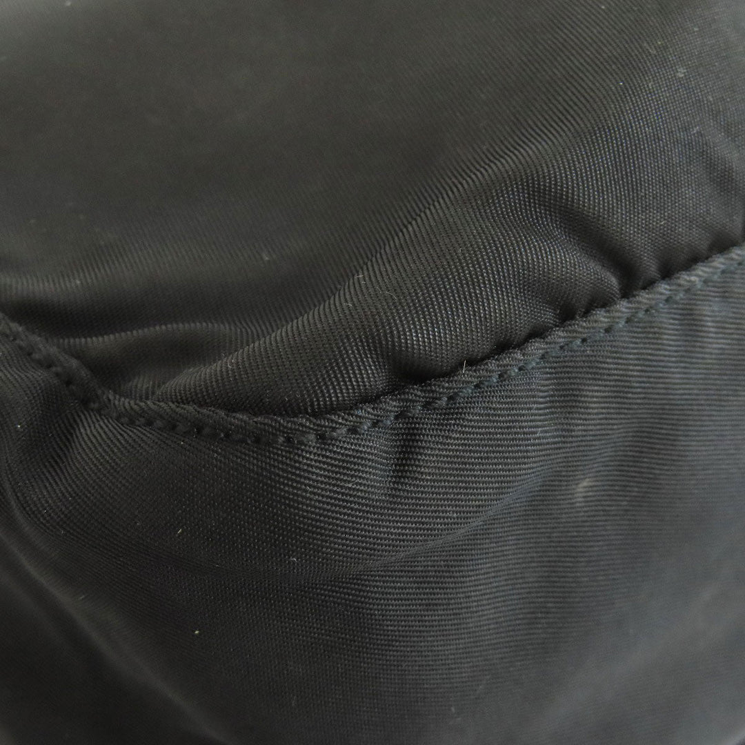 PRADA Shoulder Bag Nylon black logoMetal Women Used Authentic