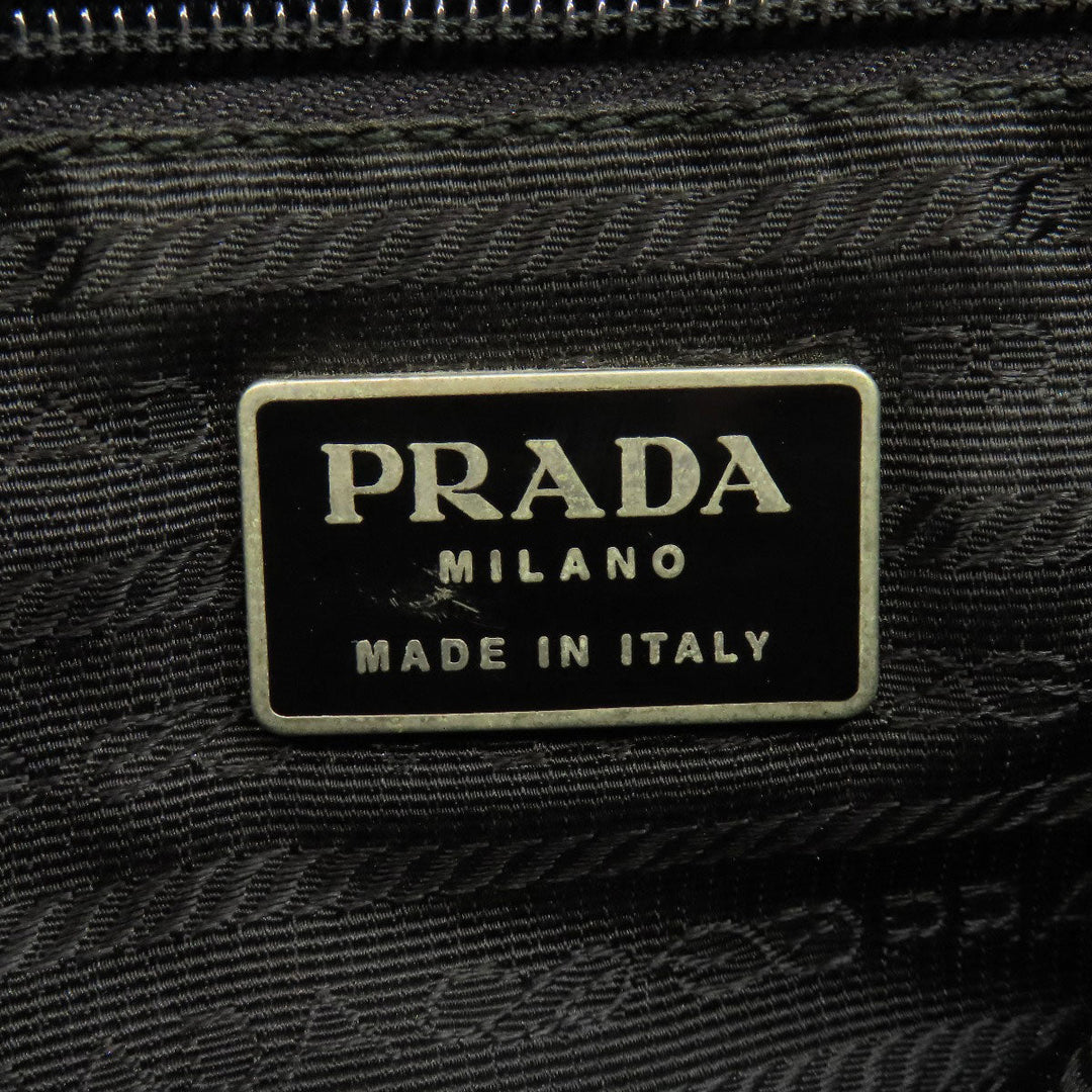 PRADA Shoulder Bag Nylon black logoMetal Women Used Authentic