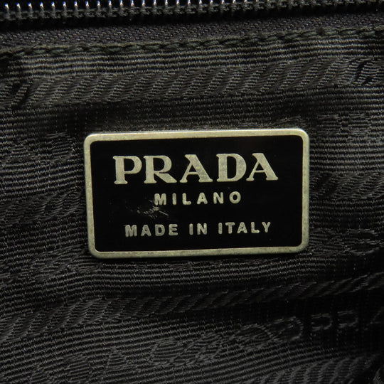 PRADA Shoulder Bag Nylon black logoMetal Women Used Authentic