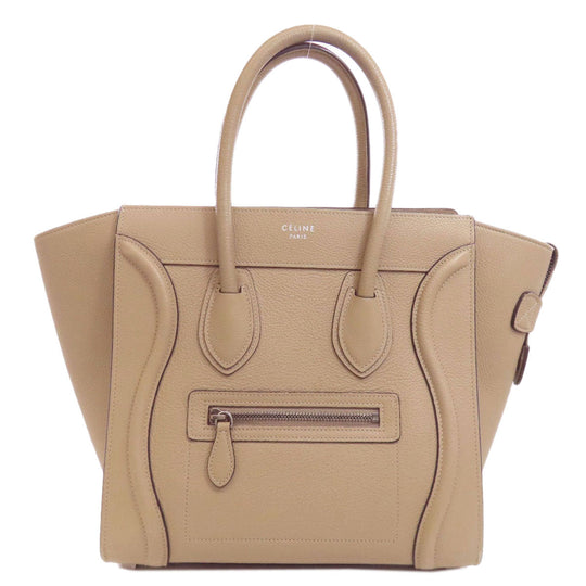 CELINE Handbag Calfskin beige Luggage micro