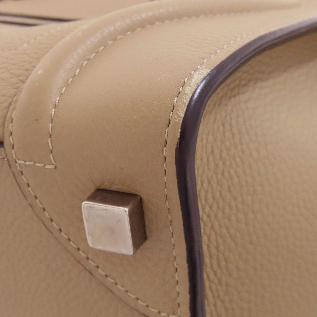 CELINE Handbag Calfskin beige Luggage micro
