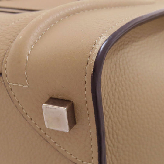 CELINE Handbag Calfskin beige Luggage micro