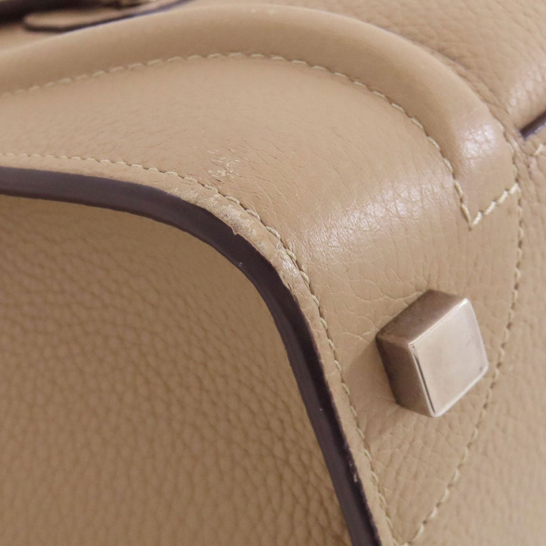 CELINE Handbag Calfskin beige Luggage micro