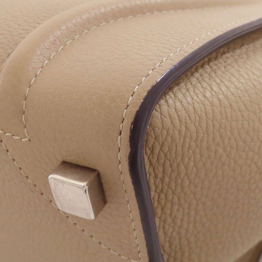 CELINE Handbag Calfskin beige Luggage micro