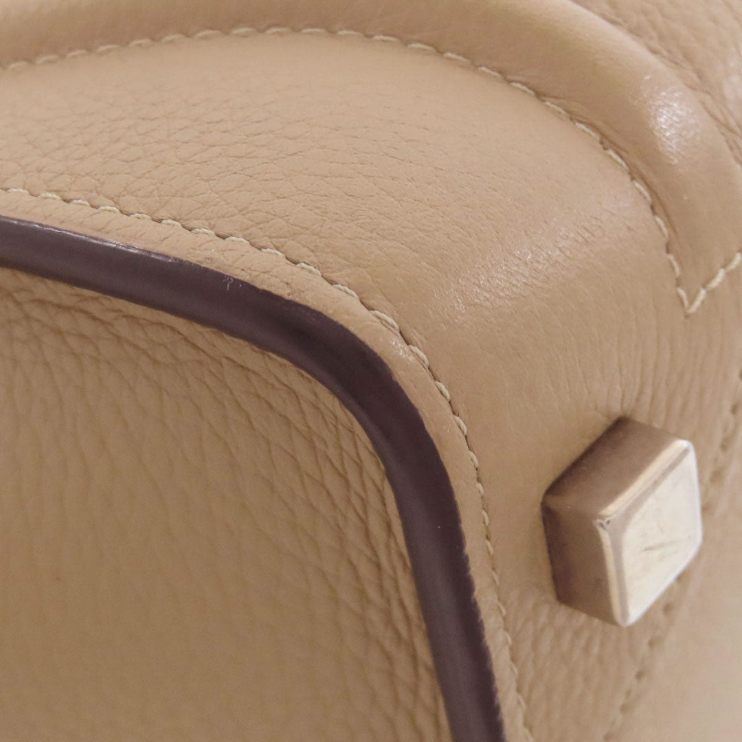 CELINE Handbag Calfskin beige Luggage micro