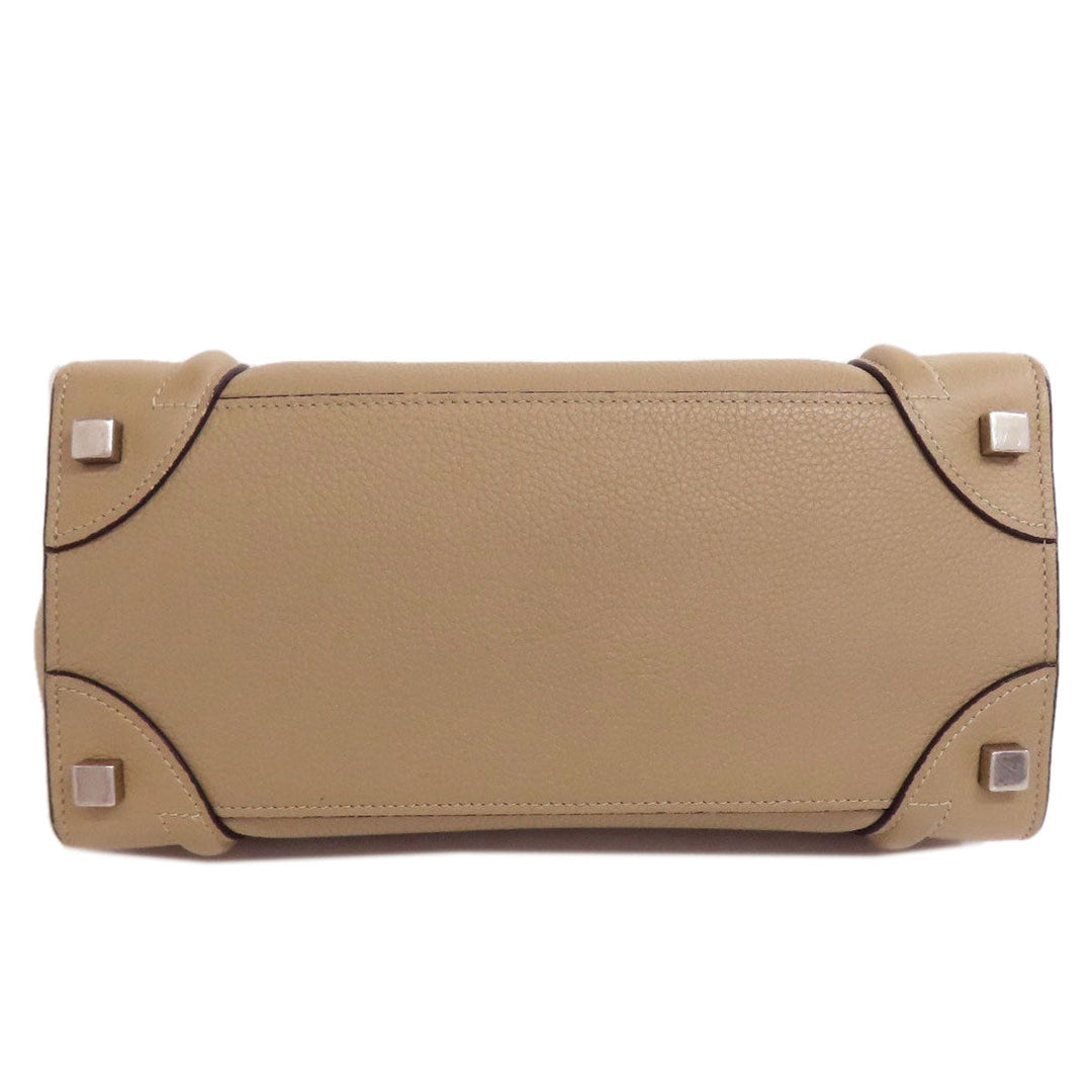 CELINE Handbag Calfskin beige Luggage micro
