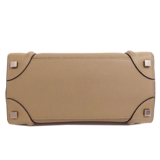 CELINE Handbag Calfskin beige Luggage micro