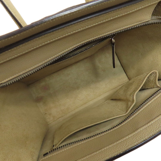 CELINE Handbag Calfskin beige Luggage micro
