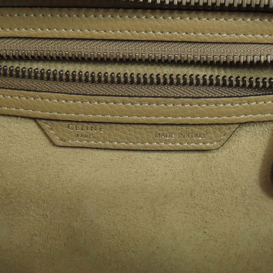 CELINE Handbag Calfskin beige Luggage micro