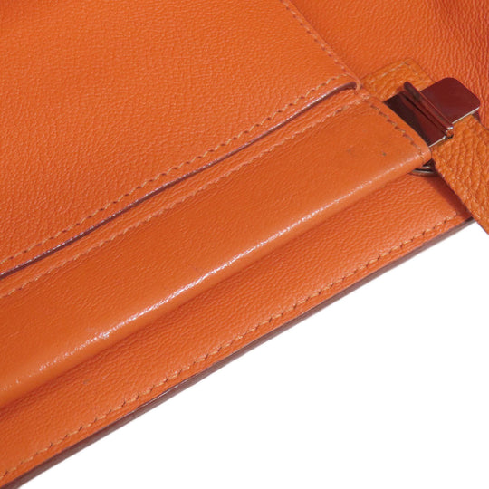 HERMES Tote Bag Taurillon Clemence Orange Cabana SilverMetal