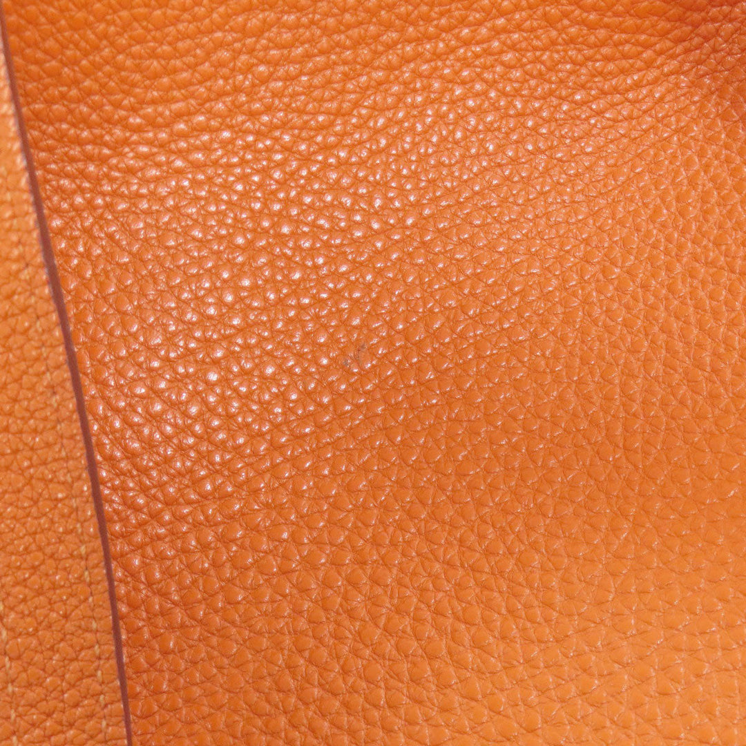 HERMES Tote Bag Taurillon Clemence Orange Cabana SilverMetal