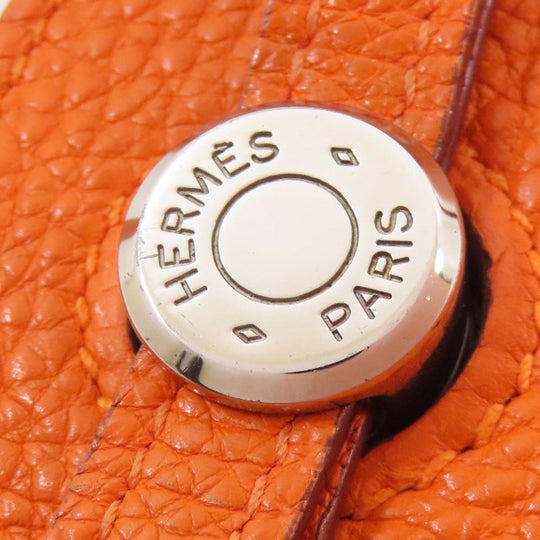 HERMES Tote Bag Taurillon Clemence Orange Cabana SilverMetal