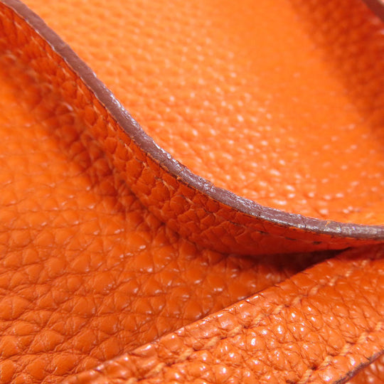HERMES Tote Bag Taurillon Clemence Orange Cabana SilverMetal