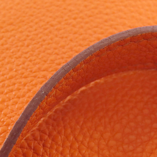 HERMES Tote Bag Taurillon Clemence Orange Cabana SilverMetal