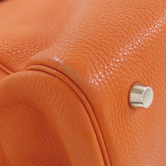 HERMES Tote Bag Taurillon Clemence Orange Cabana SilverMetal