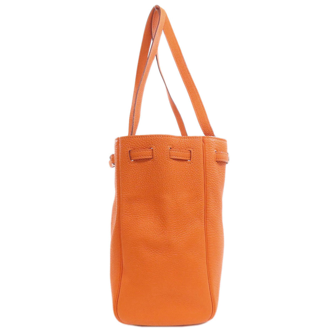 HERMES Tote Bag Taurillon Clemence Orange Cabana SilverMetal