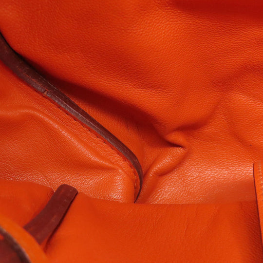 HERMES Tote Bag Taurillon Clemence Orange Cabana SilverMetal