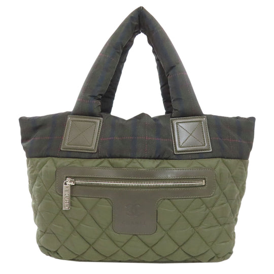 CHANEL Handbag Nylon green Cocoko coon tote Women Used Authentic