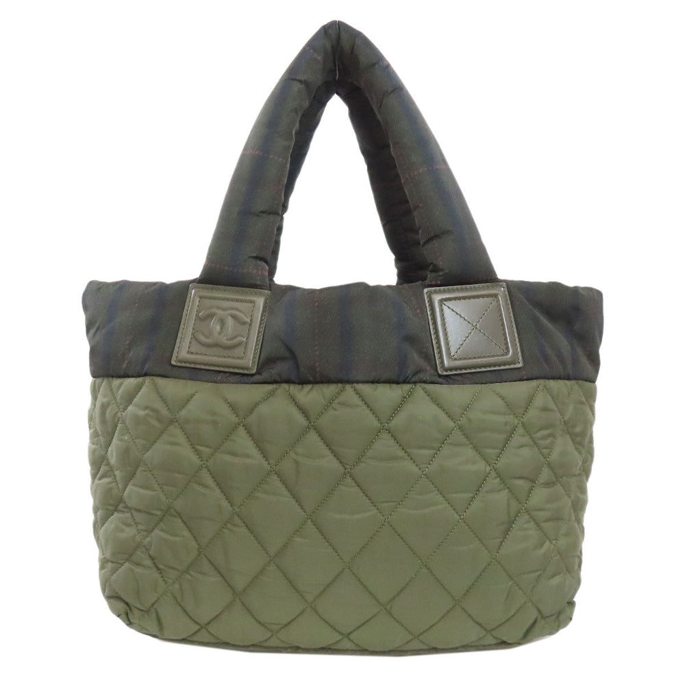 CHANEL Handbag Nylon green Cocoko coon tote Women Used Authentic