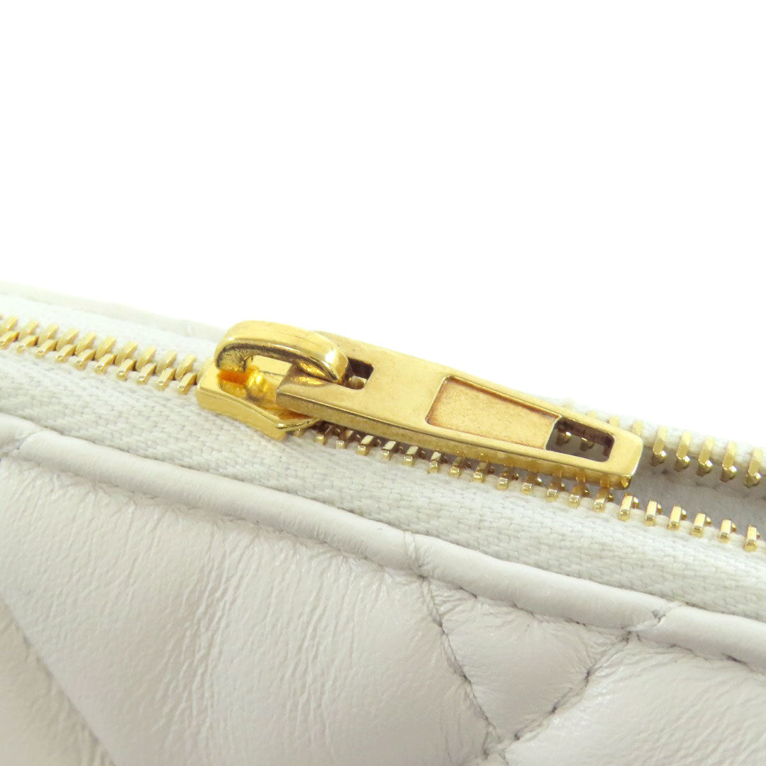 BALENCIAGA Shoulder Bag leather white quilting Women Used Authentic