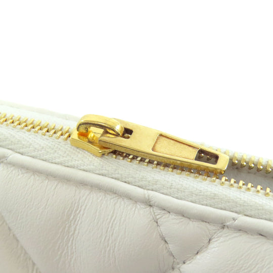 BALENCIAGA Shoulder Bag leather white quilting Women Used Authentic