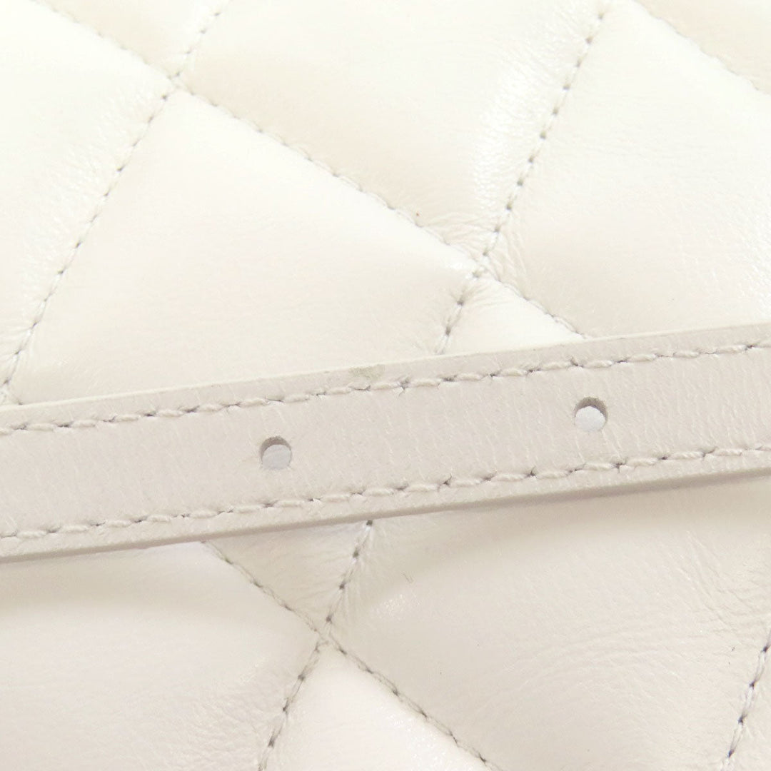 BALENCIAGA Shoulder Bag leather white quilting Women Used Authentic