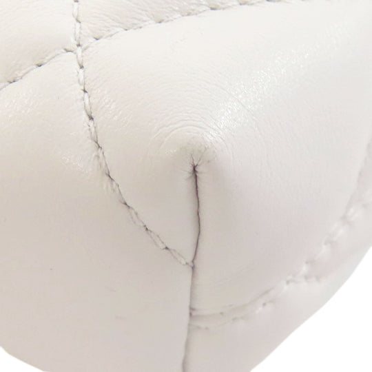 BALENCIAGA Shoulder Bag leather white quilting Women Used Authentic