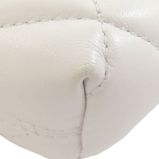 BALENCIAGA Shoulder Bag leather white quilting Women Used Authentic