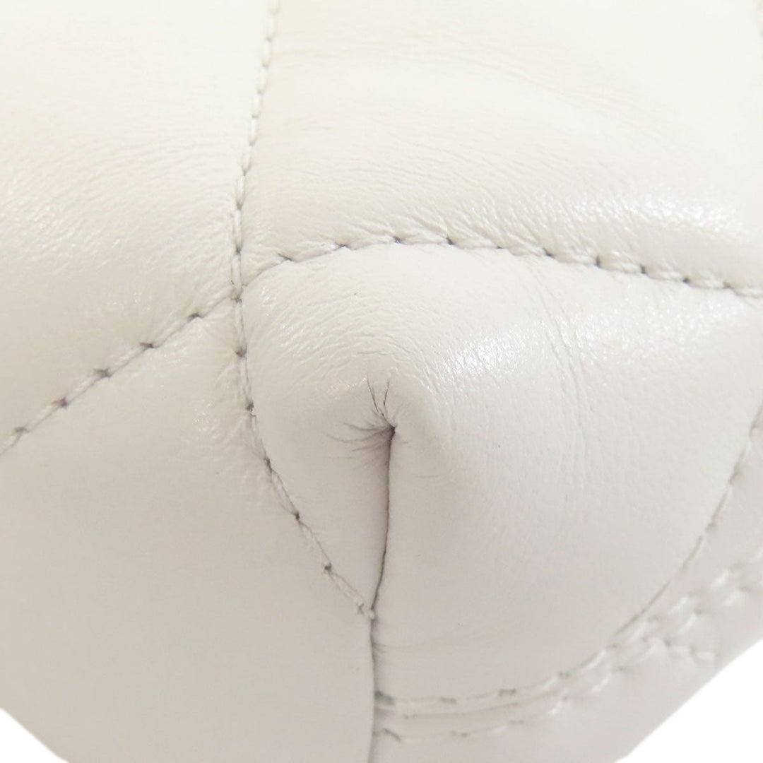 BALENCIAGA Shoulder Bag leather white quilting Women Used Authentic