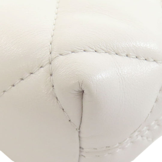 BALENCIAGA Shoulder Bag leather white quilting Women Used Authentic